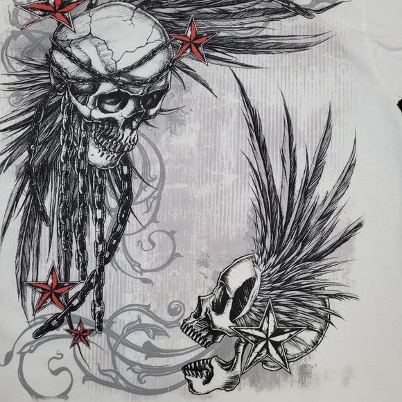 Skeleton Skull Shirt Large 21x26 White - Picture 9 of 11